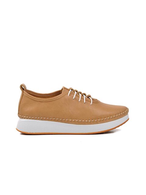 Ayakmod Bej Hakiki Deri Anatomik Kadın Casual Ayakkabı 24077 - S000173551-19927