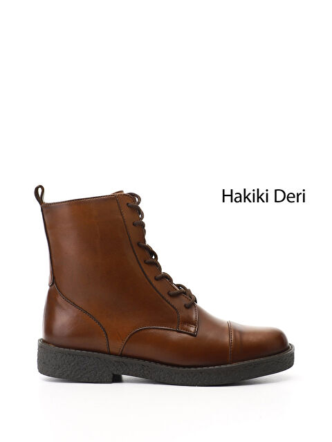 GÖNDERİ(R) Kadın KAHVERENGİ-TABA Fermuarlı Kauçuk Taban Hakiki Deri Postal Bot - S000493477-37323