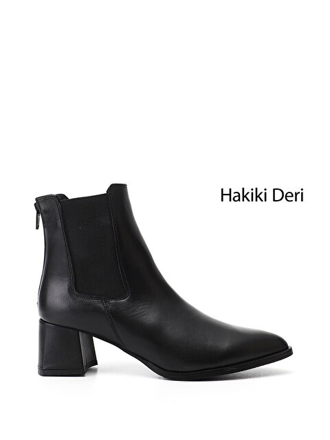 GÖNDERİ(R) Kadın SİYAH Fermuarlı Sivri Burun Hakiki Deri Chelsea Bot - S000493486-19351