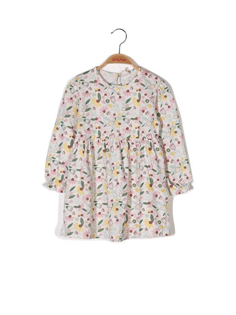 ZEYLAND Kız Çocuk Çiçek Desenli Uzun Kollu Elbise - S000315108-20024