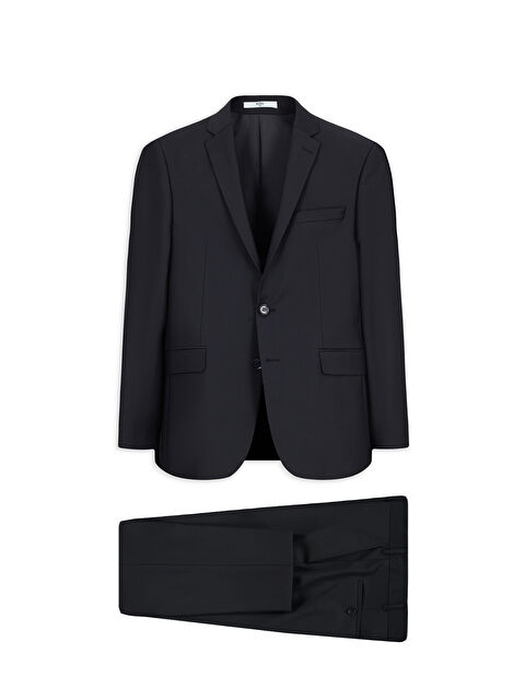 Kiğılı 7 Drop Super Slim Fit Eksra Dar Kesim Mono Yaka Yünlü Takım Elbise