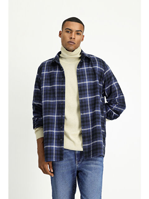 Kiğılı Uzun Kol Regular Fit Shacket Oduncu Ekose Pamuk Gömlek