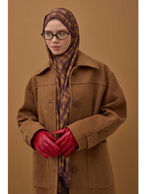 HE-QA %100 Deri Kısa Eldiven Kırmızı