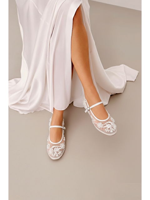 Fox Shoes Beyaz Kadın Babet Y726730115 - S000531772-20063