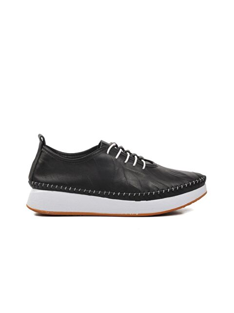 Ayakmod Siyah Hakiki Deri Anatomik Kadın Casual Ayakkabı 24077 - S000173551-19351