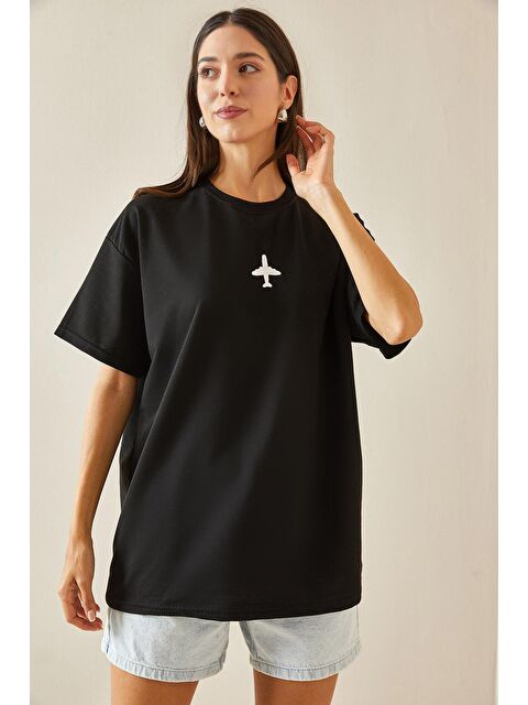 Xhan Bisiklet Yaka Oversize Tişört  5YXK1-48701-02 - S000219947-19351