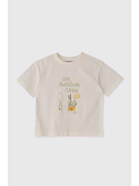 Panço Erkek Bebek Kısa Kollu Ekru Tişört - S000531774-19965