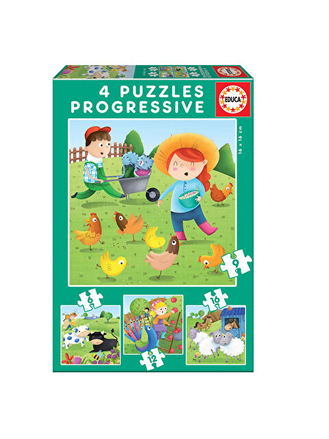 Educa Çocuk Puzzle 6 9 12 16 Parça Farm Animals 17145 - S000381896-10231