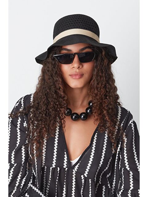 C&City Merserize Plaj Şapkası T24740-14 Siyah - S000216653-19351