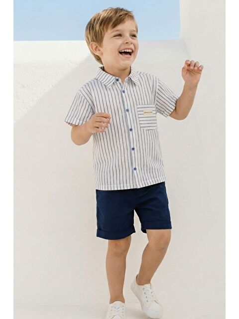 ZEYLAND Erkek Çocuk Cep Detaylı Gömlek - Mavi