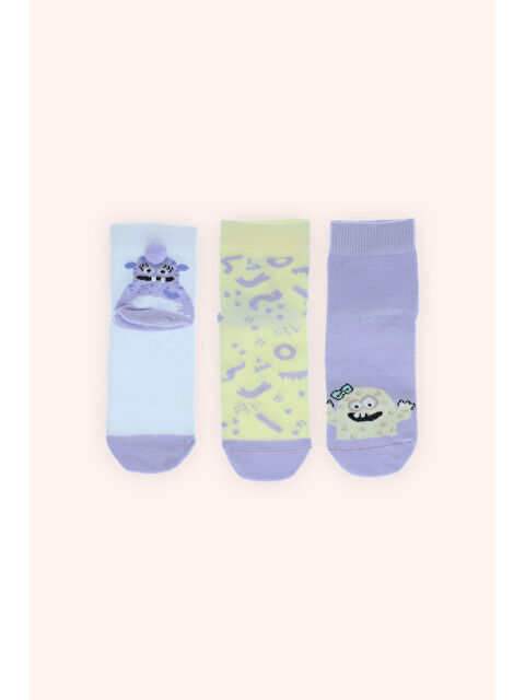 Panço Kız Çocuk 3'lü Patik Çorap Seti - S000514204-23173