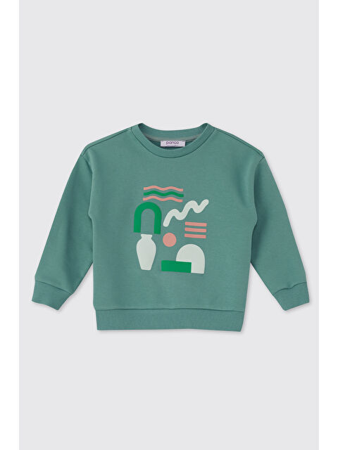 Panço Erkek Bebek Baskılı Yeşil Sweatshirt - S000524325-18194