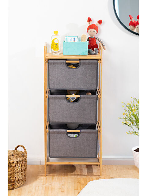 Porsima 2059 3 Katlı Çok Amaçlı Çekmeceli Organizer Oyuncak Sepeti Banyo Mutfak Düzenleyicisi - S000400840-29705