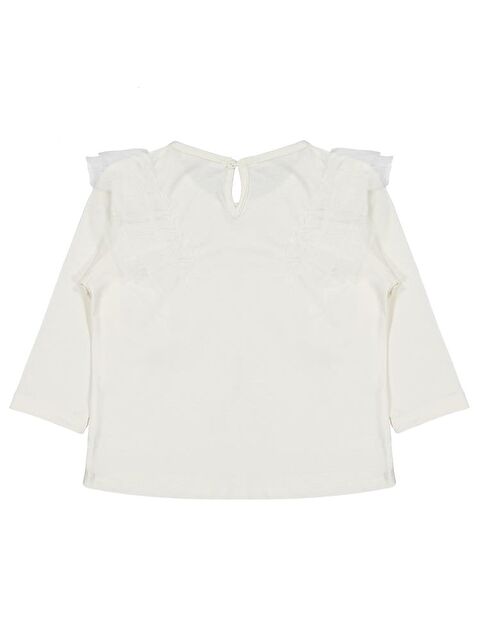 Civil Girls Tül Fırfırlı 2-5 Yaş Sweatshirt - Ekru 4-5 Yaş - S000483296-19965