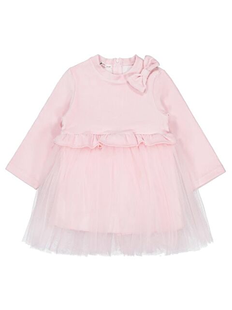 Civil Girls Fiyonklu 2-5 Yaş Elbise - Pudra 2-3 Yaş - S000466370-7152