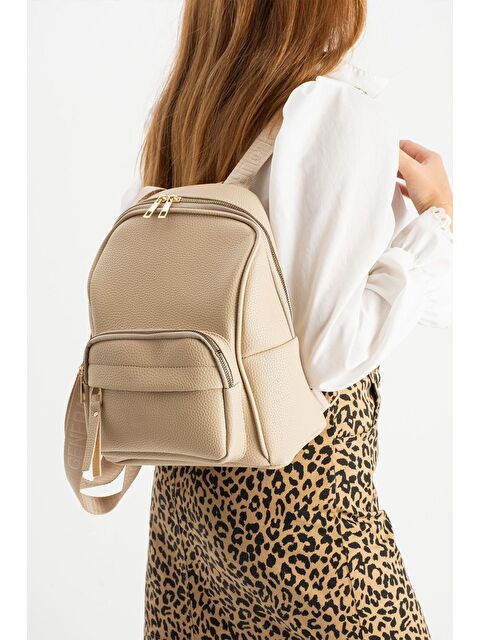 Bipanya Sane Çok Cepli Yumuşak Dokulu Kadın Sırt Çantası BP-4865S - S000503513-26429