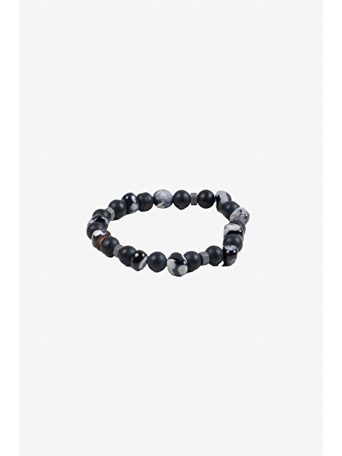 Altınyıldız Classics Erkek Antrasit-Gri Doğal Taş Boncuk Bileklik - S000447019-37188