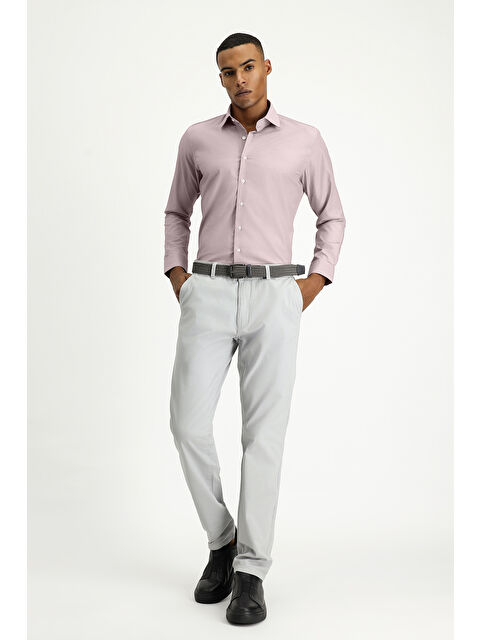 Kiğılı Uzun Kol Slim Fit Dar Kesim Klasik Desenli Pamuklu Kolay Ütülenebilir Gömlek - S000404888-20624