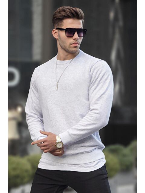 Madmext Karmelanj Basic Bisiklet Yaka Erkek Sweatshirt 6047 - S000061705-2090