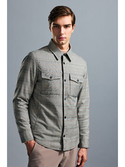 Hatemoğlu Gri Regular Fit Elyaflı Mont - S000353408-20600