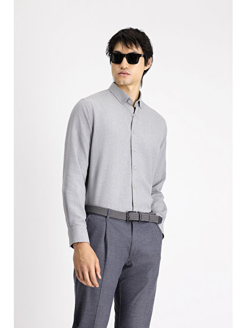 Kiğılı Uzun Kol Regular Fit Spor Pamuklu Kolay Ütülenebilir Gömlek - S000404978-20600