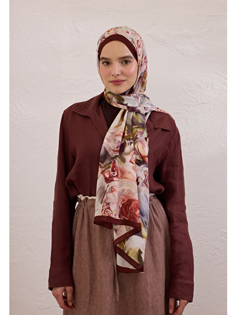Fresh Scarfs Nerıssa Desen Rami Şal Bordo - S000420282-19951