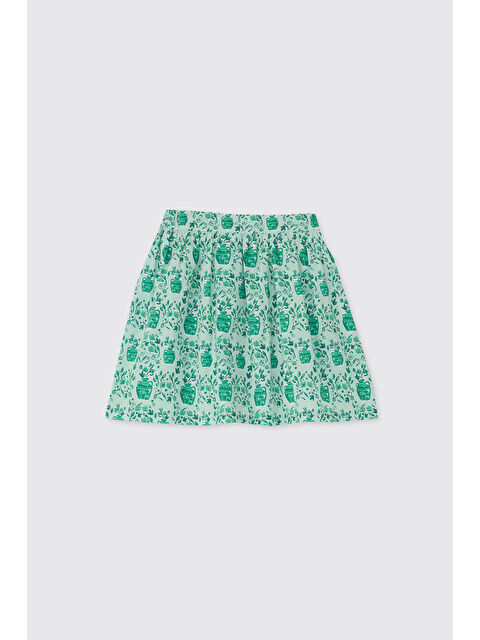 Panço Kız Çocuk Desenli Mint Etek - S000524331-1180