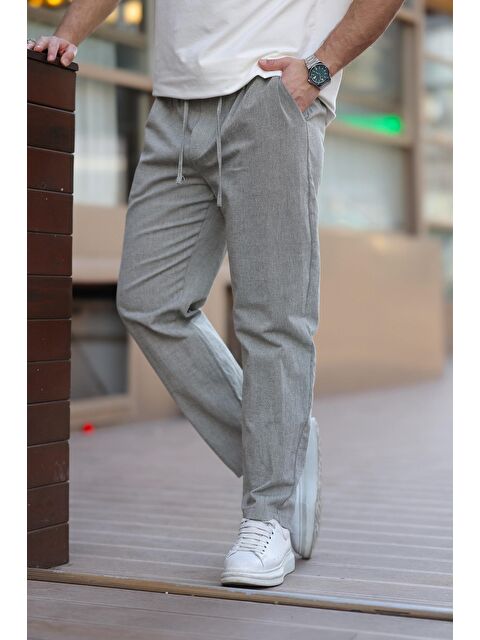 Madmext Siyah %100 Pamuklu Rahat Kesim Erkek Pantolon E6565 - S000436654-19351