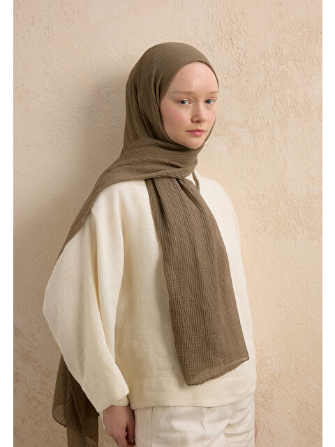 Fresh Scarfs Modal Krinkıl Şal Vizon - S000420277-26429