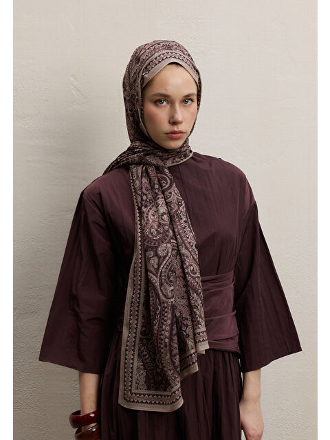 Fresh Scarfs Emerald Desen Şal Gül Kurusu - S000420285-20028