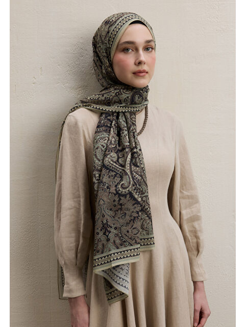 Fresh Scarfs Emerald Desen Şal Bej - S000420285-19928