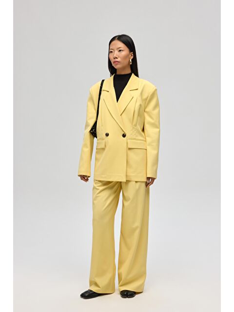 Mai Collection Solvei Kemer Detay Sarı Pantolon - S000515757-20072