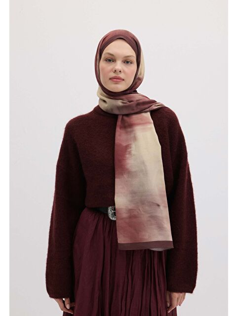 Fresh Scarfs Batık Desen Şal Erik Çürüğü - S000420383-877