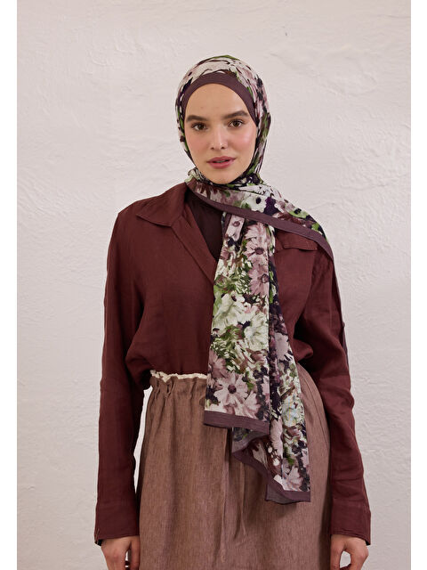 Fresh Scarfs Beauty Blossom Desen Rami Şal Erik Çürüğü - S000420368-877