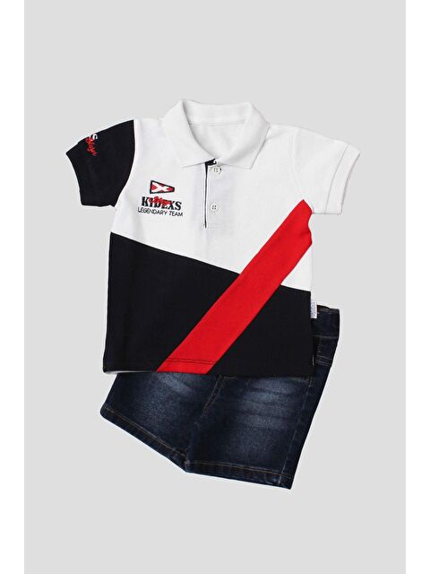 Kidex's Erkek bebek pamuklu polo takım pantolon üst ikili takım