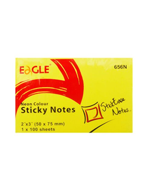 Eagle 50x75 mm Neon R. Yapışkanlı Not Kağıdı 100 Yaprak Sarı (656N-SR) - S000076040-20072