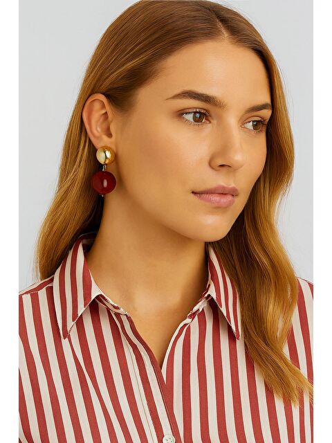 New Obsessions Carmen Top Boncuk Sallantılı Küpe - S000459448-19951