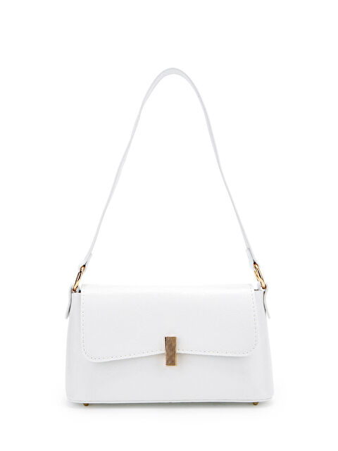 Minebag Kapaklı Baget Lara Kadın El Ve Omuz Çanta Beyaz
