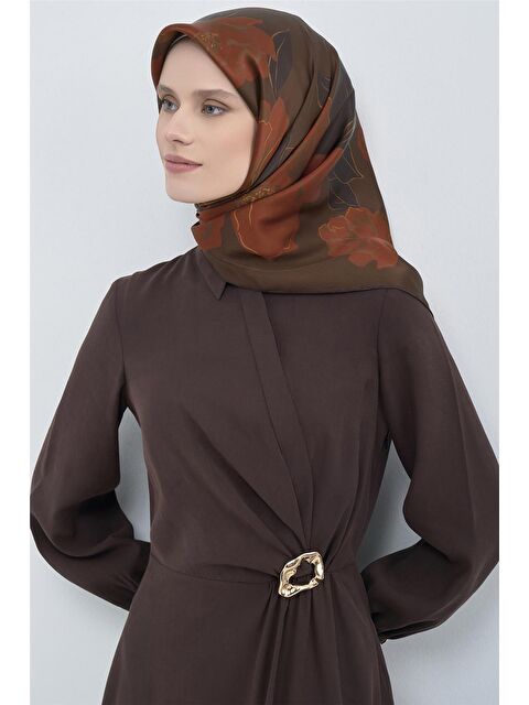 ARMİNE Saf İpek Twill Eşarp 9509D 57 - S000501832-19413