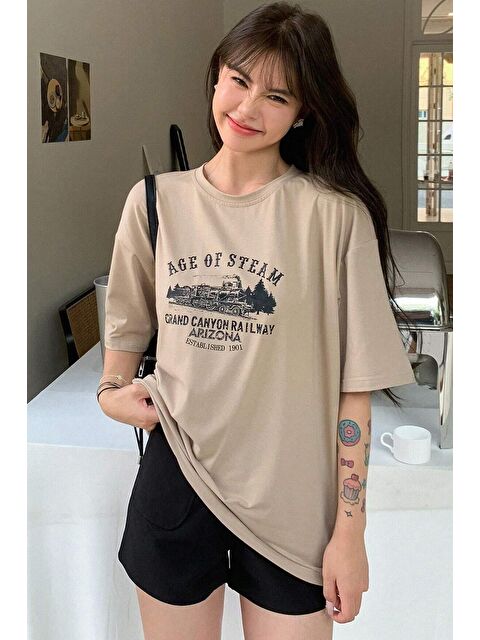 uyguntarz Unisex Age Of Steam Baskılı Tasarım Tshirt - S000240337-19928