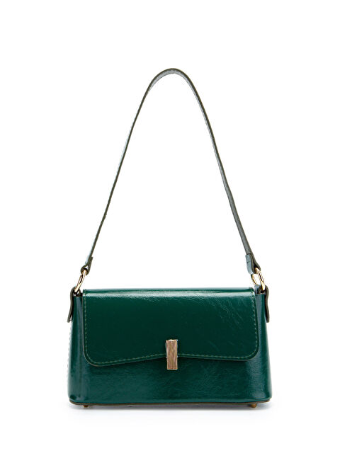 Minebag Kapaklı Baget Lara Kadın El Ve Omuz Çanta Yeşil