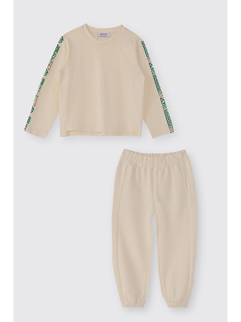 Panço Erkek Bebek Ekru 2'li Eşofman Takımı - S000524332-19965