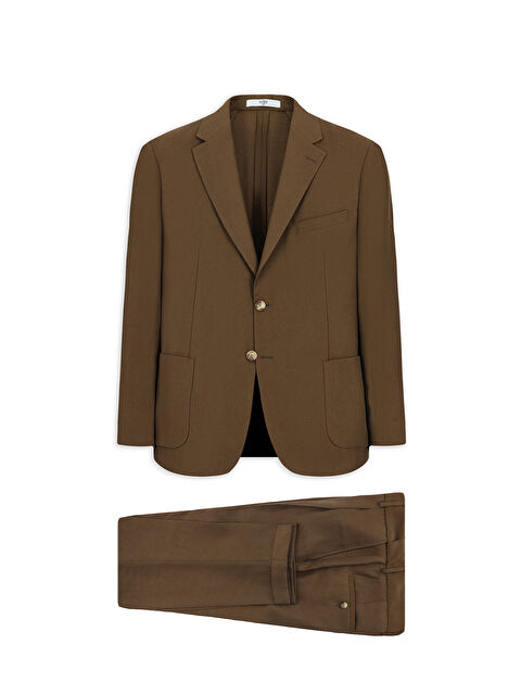 Kiğılı 7 Drop Slim Fit Dar Kesim Mono Yaka Toba Cep Beli Lastikli Desenli Modal Karışımlı Takım Elbise