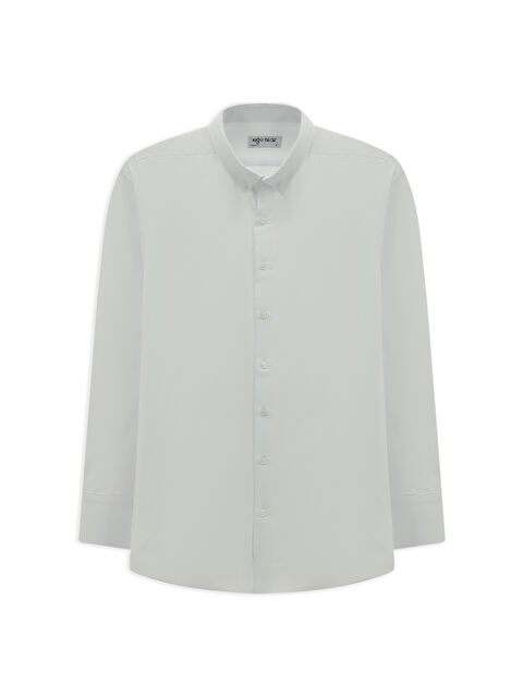 Kiğılı Uzun Kol Regular Fit Düğmeli Yaka Pamuklu Kolay Ütülenebilir Gömlek