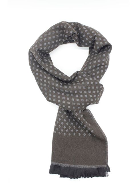 İMZA Koyu Kahverengi Desenli Kaşkol 1067245104_400 - S000357521-19291