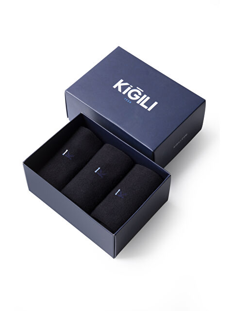 Kiğılı 3'lü Bambu Karışımlı Düz Çorap Hediye Kutulu Set