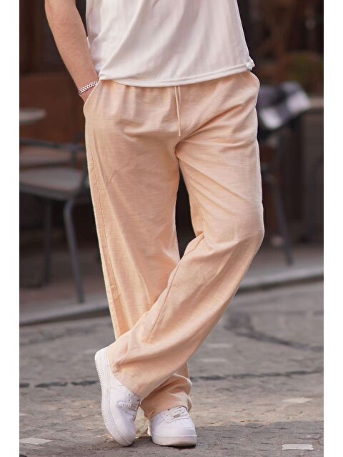 Madmext Paça Detaylı Rahat Kesim Erkek Bej %100 Pamuk Pantolon 6532 - S000436666-19928
