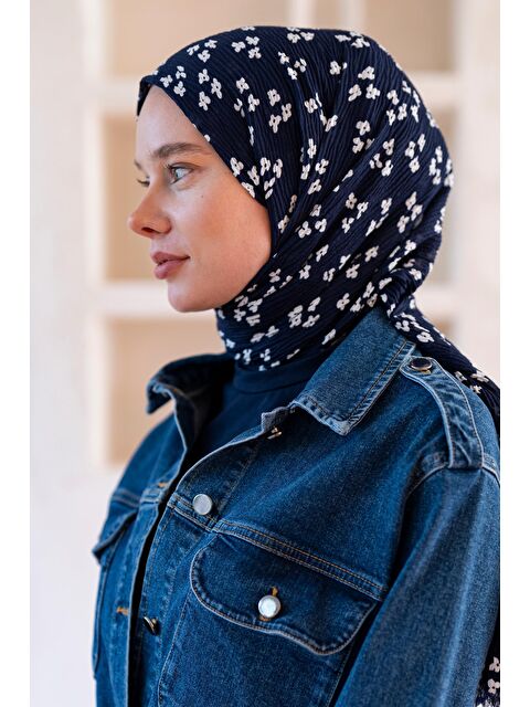 Jawel Kadın Çiçek Desenli Kırışmaz Bürümcük Şal 190*80 Cm - S000374405-21164