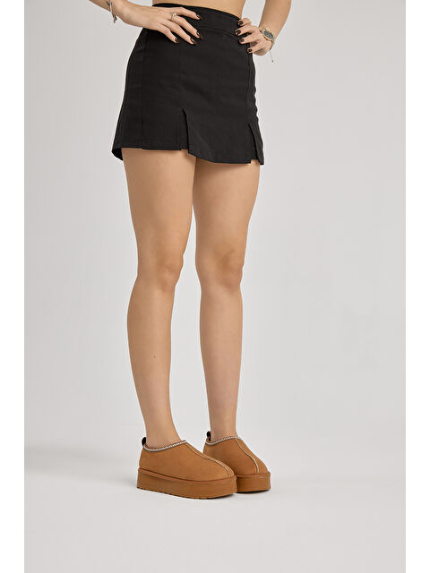 TONNY BLACK Kadın Taba Kalın Poli Taban Bileği Dikiş Detaylı Süet Görünümlü Yarım Bot - S000493907-19413