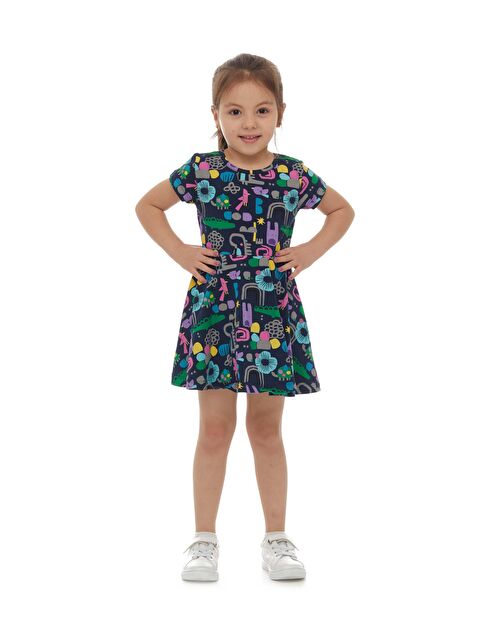 Lovetti Cutouts Animal Kız Çocuk Desenli Kısa Kollu Elbise - S000053601-23173